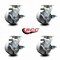Service Caster 4'' Semi Steel Cast Iron Swivel Caster Set with Bronze Bearings and Brake, 4PK SCC-20S420-SSBZ-TLB-4 - alternate 4